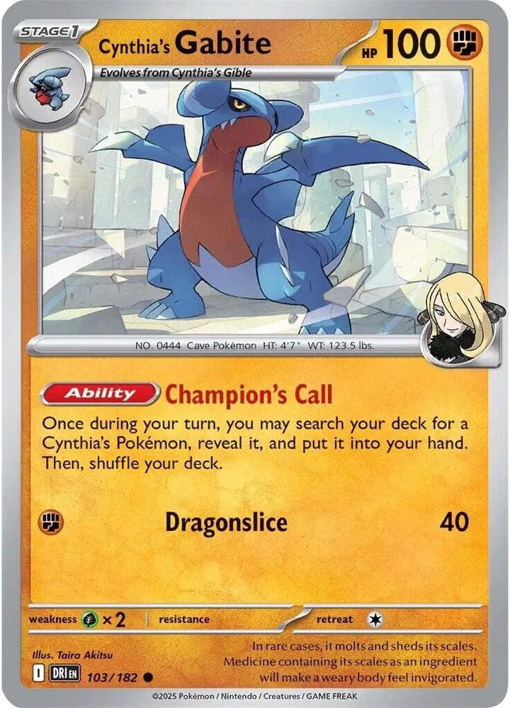 Cynthia's Gabite - DRI 103/182